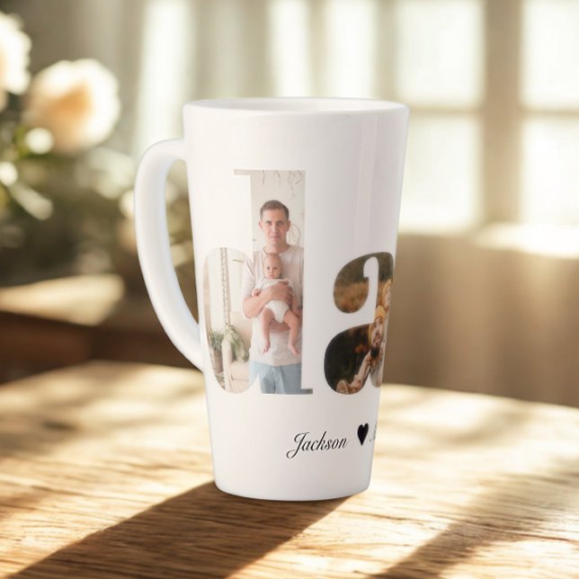 Dad Photo Collage, Unique Gift For Dad Latte Mug (Creator Uploaded)