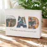 Dad Photo Collage Wood Sign for Father's day<br><div class="desc">This is a wood sign with a photo collage that spells out the word DAD along with a custom message. This is the perfect gift for dad for father’s day,  his birthday or Christmas.</div>