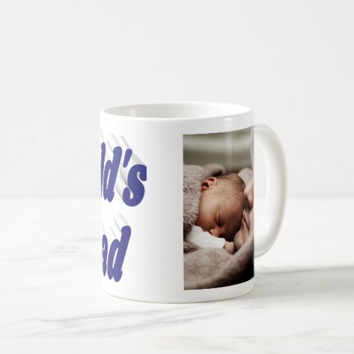 Dad photo dark blue text coffee mug