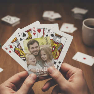 Dad Photo Established Poker Cards