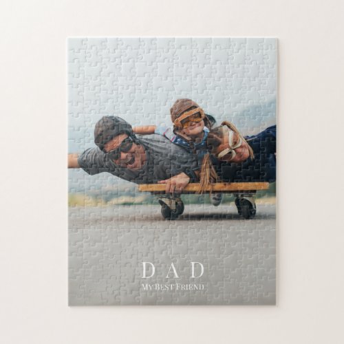 Dad Photo Family Minimalist Custom Puzzle