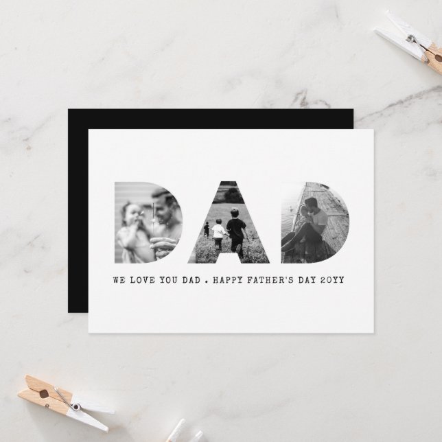 Dad Photo Father's Day Card (Front/Back In Situ)