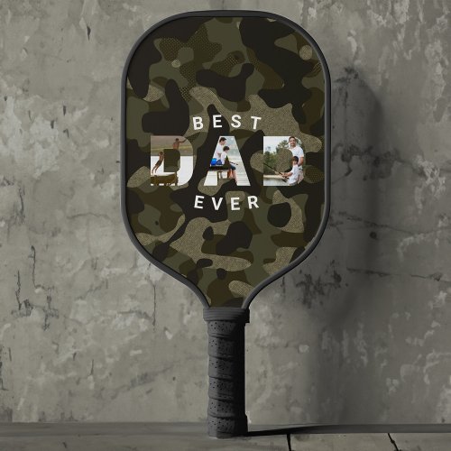 DAD Photo Frame Green Camouflage Pattern 1 DAD Pickleball Paddle