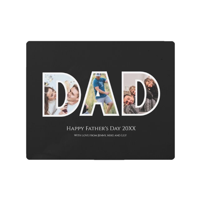 DAD Photo Gift Custom Metal Wall Art (Front)