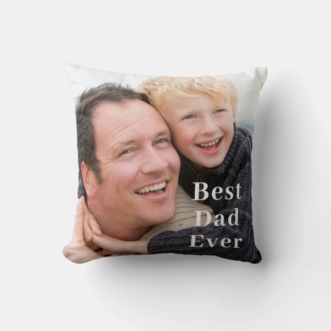 Dad Photo Gift Throw Pillow (Front)
