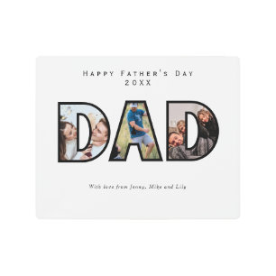 DAD Photo Gift White Metal Wall Art