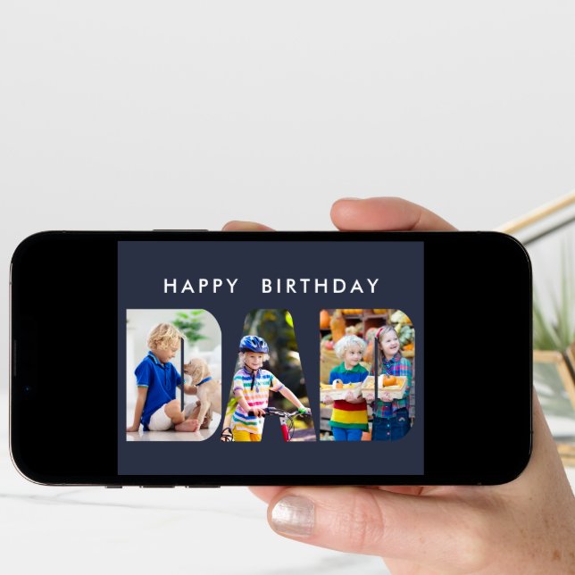 DAD Photo Letter Cutout Birthday Card (Front Digital)