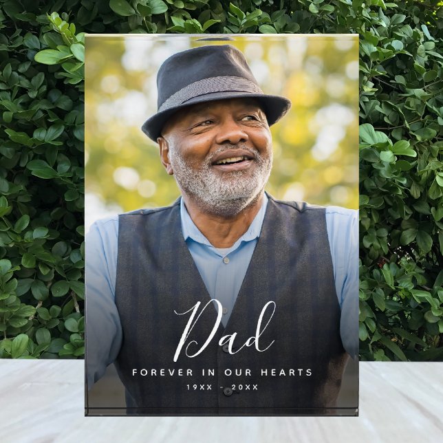 Dad Photo Memorial Funeral Tribute  Block (Memorial Photo Block)