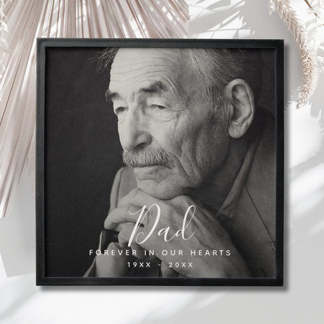 Dad Photo Memorial Tribute Peel And Stick Photo Tile (Dad Custom Photo Tile)