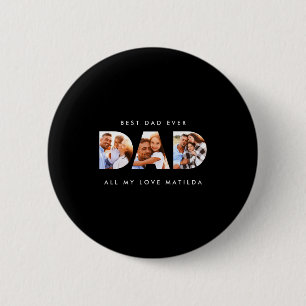 Dad Photo Modern Tygraphy Child Gift T Shirt Button