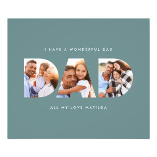 Dad photo modern typography child gift
