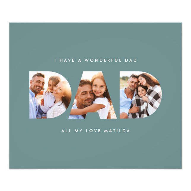 Dad photo modern typography child gift (Front)