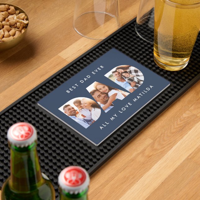 Dad photo modern typography child gift bar mat  (Insitu (Bar 2))