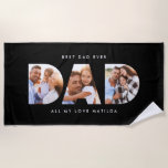 Dad photo modern typography child gift beach towel<br><div class="desc">Dad multi photo modern typography child gift. Ideal fathers day,  birthday or christmas gift. Colors can be changed.</div>
