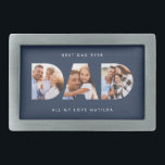 Dad photo modern typography child gift belt buckle<br><div class="desc">Dad multi photo modern typography child gift. Ideal fathers day,  birthday or christmas gift. Colors can be changed.</div>