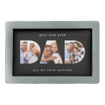 Dad photo modern typography child gift belt buckle