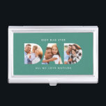 Dad photo modern typography child gift business card case<br><div class="desc">Dad multi photo modern typography child gift. Ideal fathers day,  birthday or christmas gift. Colors can be changed.</div>