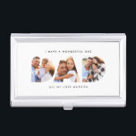 Dad photo modern typography child gift business card case<br><div class="desc">Dad multi photo modern typography child gift. Ideal fathers day,  birthday or christmas gift. Colors can be changed.</div>