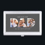Dad photo modern typography child gift business card case<br><div class="desc">Dad multi photo modern typography child gift. Ideal fathers day,  birthday or christmas gift. Colors can be changed.</div>