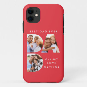 Dad photo modern typography child gift iPhone 11 case