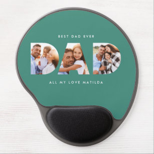 Dad photo modern typography child gift gel mouse pad