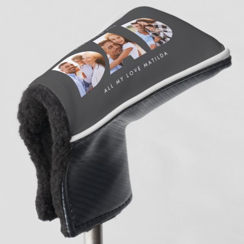 Dad photo modern typography child gift golf head cover