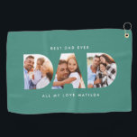 Dad photo modern typography child gift golf towel<br><div class="desc">Dad multi photo modern typography child gift. Ideal fathers day,  birthday or christmas gift. Colors can be changed.</div>