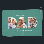 Dad photo modern typography child gift golf towel<br><div class="desc">Dad multi photo modern typography child gift. Ideal fathers day,  birthday or christmas gift. Colors can be changed.</div>