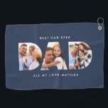 Dad photo modern typography child gift golf towel<br><div class="desc">Dad multi photo modern typography child gift. Ideal fathers day,  birthday or christmas gift. Colors can be changed.</div>