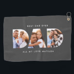 Dad photo modern typography child gift golf towel<br><div class="desc">Dad multi photo modern typography child gift. Ideal fathers day,  birthday or christmas gift. Colors can be changed.</div>