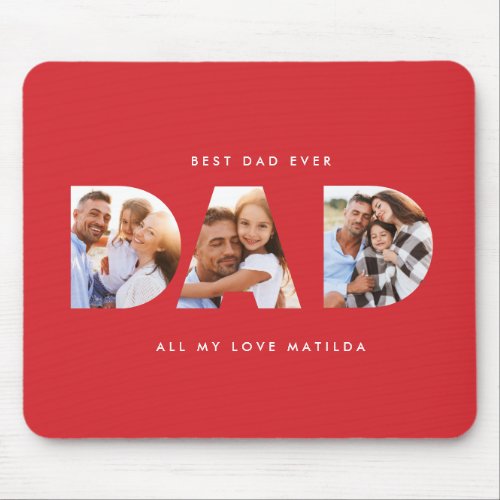 Dad photo modern typography child gift mouse pad