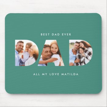 Dad Photo Modern Typography Child Gift Mouse Pad by COFFEE_AND_PAPER_CO at Zazzle