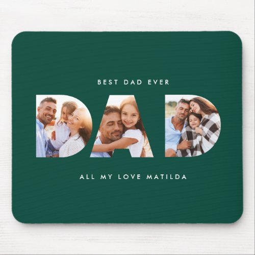 Dad photo modern typography child gift mouse pad