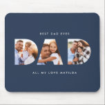 Dad photo modern typography child gift mouse pad<br><div class="desc">Dad multi photo modern typography child gift. Ideal fathers day,  birthday or christmas gift. Colors can be changed.</div>