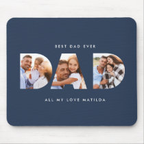 Dad photo modern typography child gift mouse pad