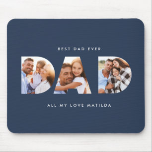 Dad photo modern typography child gift mouse pad