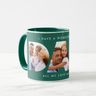 Dad photo modern typography child gift mug