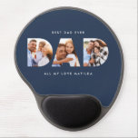 Dad photo modern typography child gift navy blue gel mouse pad<br><div class="desc">Dad multi photo modern typography child gift. Ideal fathers day,  birthday or christmas gift. Navy blue color can be changed.</div>