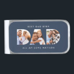 Dad photo modern typography child gift silver finish money clip<br><div class="desc">Dad multi photo modern typography child gift. Ideal fathers day,  birthday or christmas gift. Colors can be changed.</div>