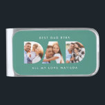 Dad photo modern typography child gift silver finish money clip<br><div class="desc">Dad multi photo modern typography child gift. Ideal fathers day,  birthday or christmas gift. Colors can be changed.</div>
