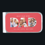 Dad photo modern typography child gift silver finish money clip<br><div class="desc">Dad multi photo modern typography child gift. Ideal fathers day,  birthday or christmas gift. Colors can be changed.</div>