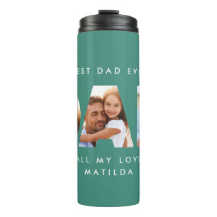 Dad photo modern typography child gift thermal tumbler