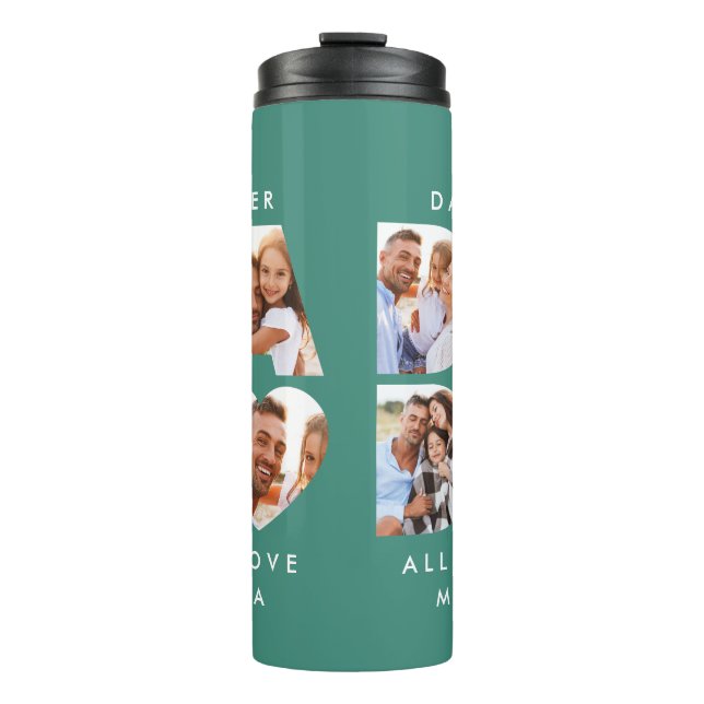 Dad photo modern typography child gift thermal tumbler (Front)
