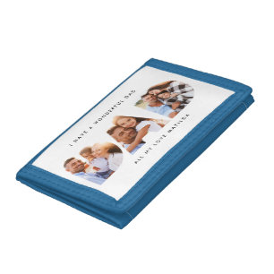 Dad photo modern typography child gift tri-fold wallet