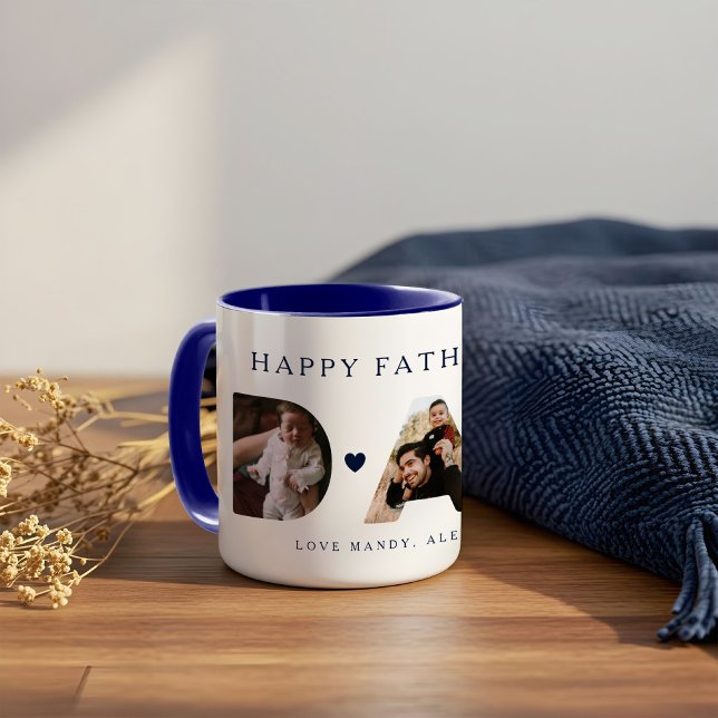 DAD Photo Navy Father's Day Personalized Keepsake Mug (DAD Photo Navy Father's Day Personalized Keepsake Mug)