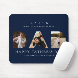 DAD Photo Navy Father&#39;s Day Personalized Monogram  Mouse Pad