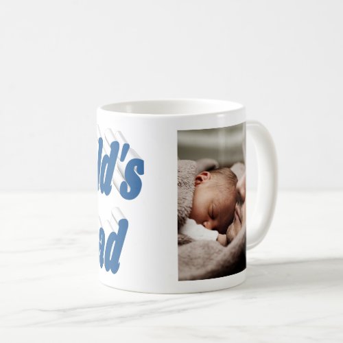 Dad photo sea blue text coffee mug