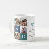 Dad Photo Square Gird Monogram & Personalized Coffee Mug (Front Left)