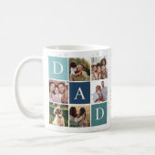 Dad Photo Square Gird Monogram & Personalized Coffee Mug (Left)