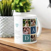 Dad Photo Square Gird Monogram & Personalized Coffee Mug